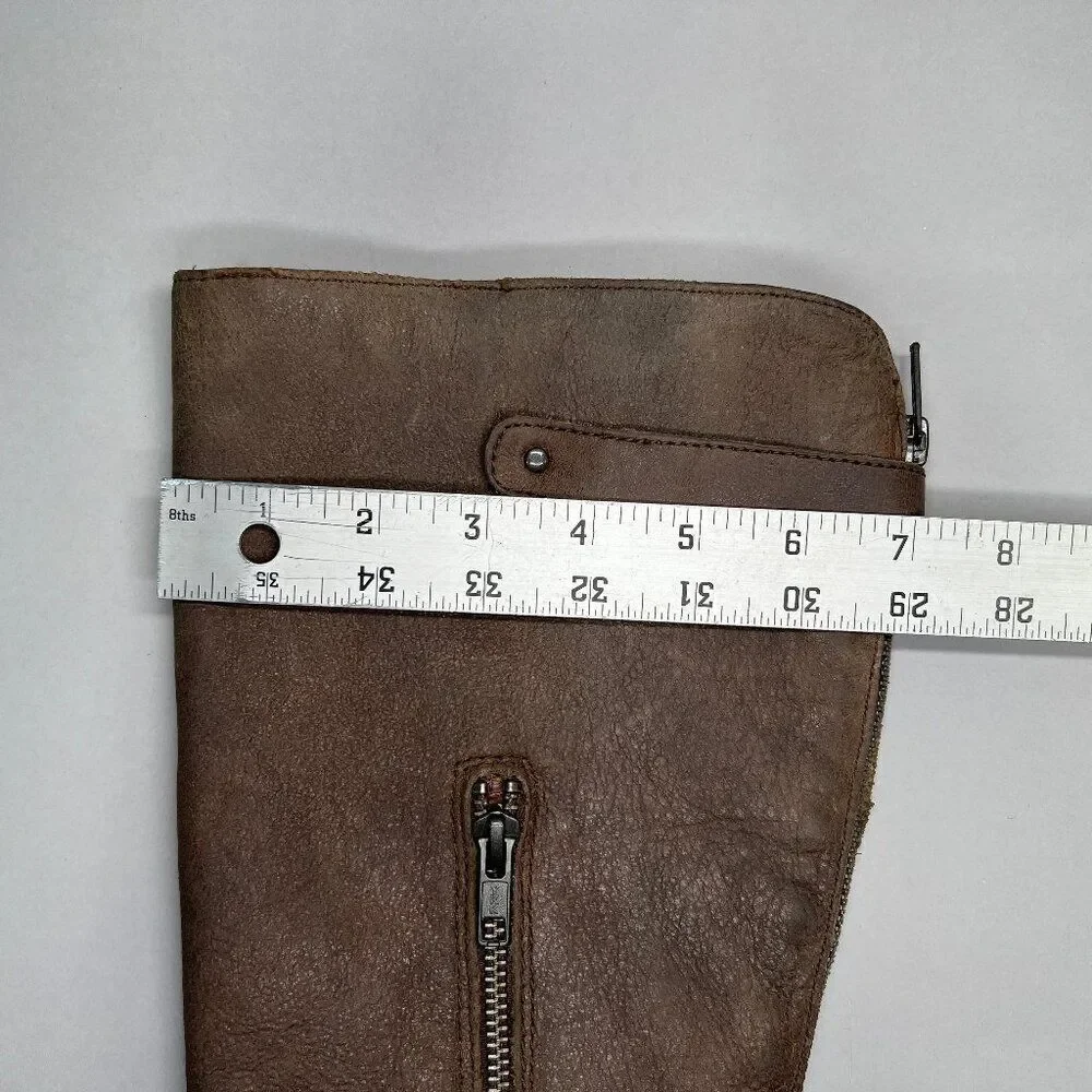 Born Women's Size 6 Tall Brown Leather‎ Buckle Strap Heeled Riding Boots
